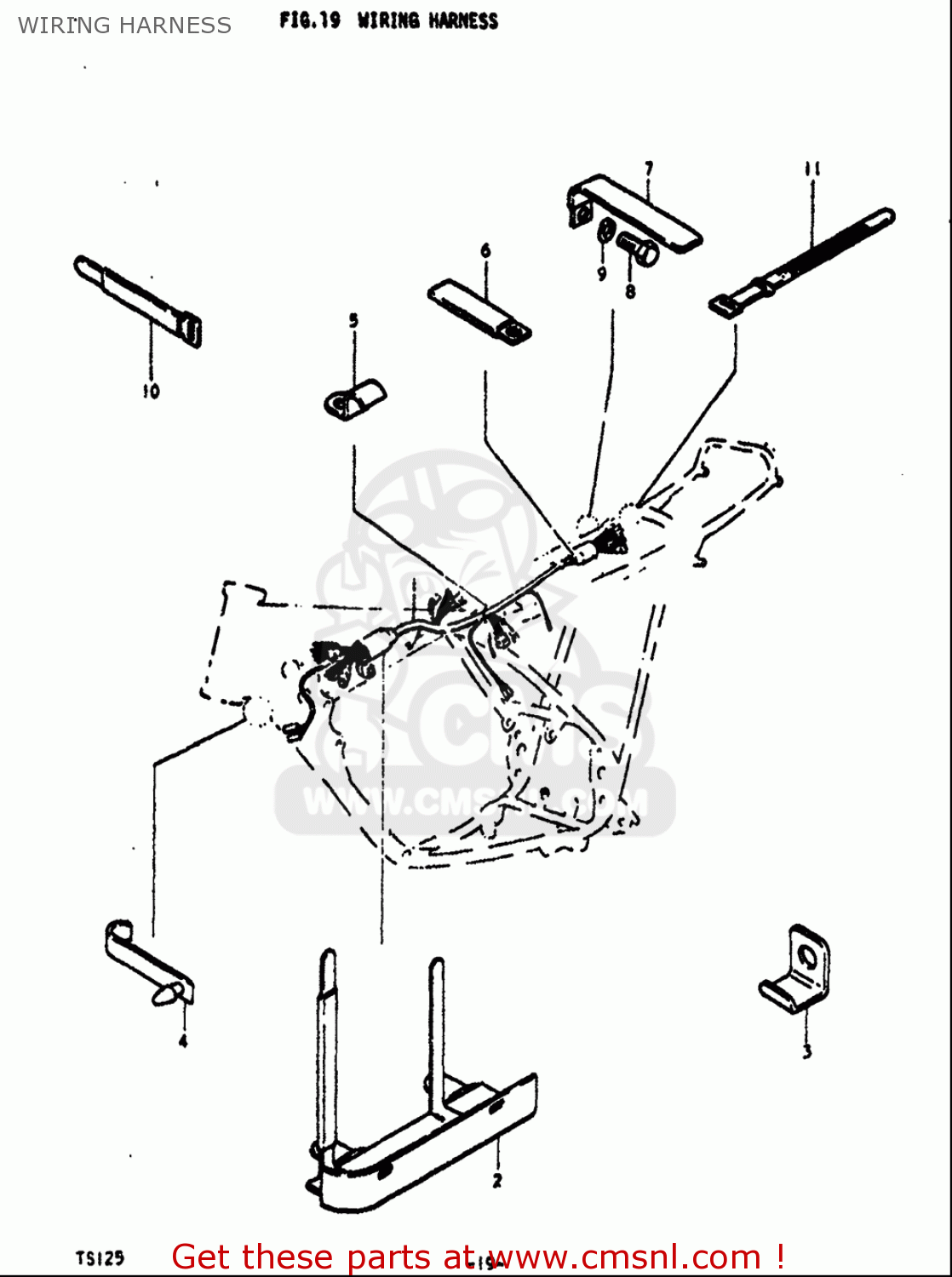 WIRING HARNESS TS125 1971 1972 (R) (J) USA (E03)
