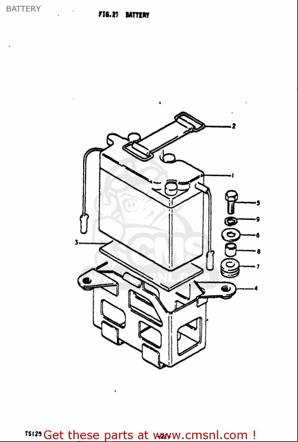 BATTERY TS125 1971 1972 (R) (J) USA (E03)
