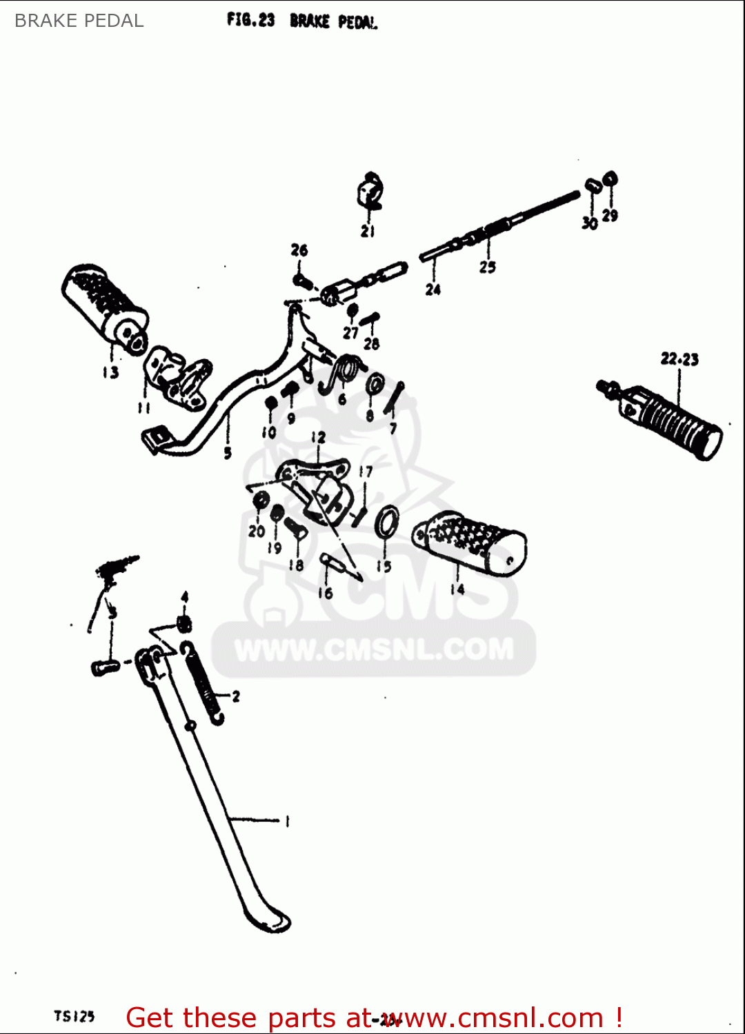BRAKE PEDAL TS125 1971 1972 (R) (J) USA (E03)