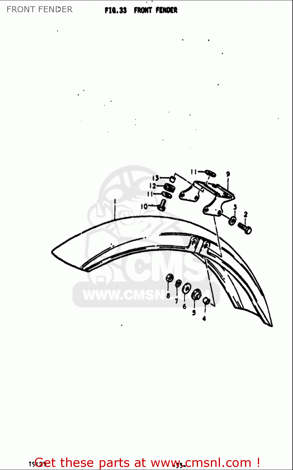 FRONT FENDER TS125 1971 1972 (R) (J) USA (E03)
