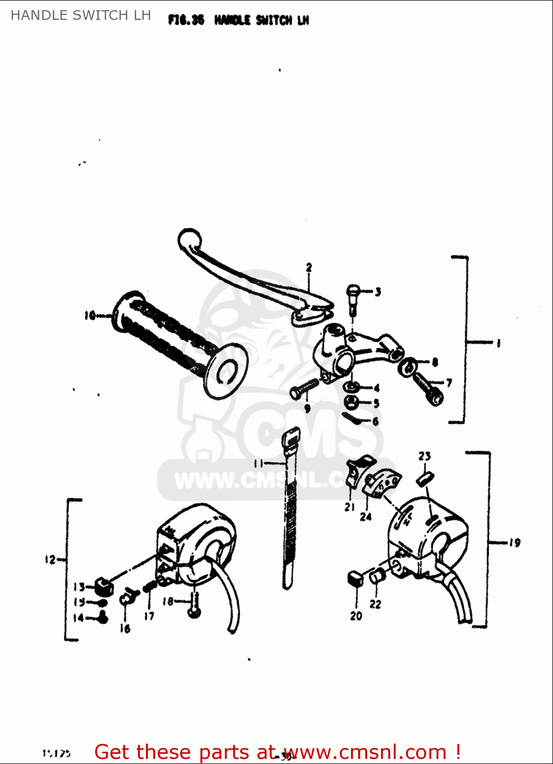 HANDLE SWITCH LH TS125 1971 1972 (R) (J) USA (E03)