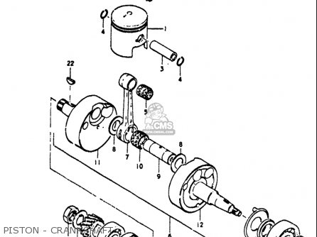 PISTON - CRANKSHAFT - TS125 1971 1972 (R) (J) USA (E03)