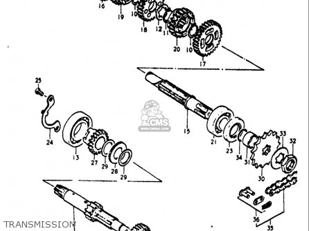 TRANSMISSION - TS125 1971 1972 (R) (J) USA (E03)
