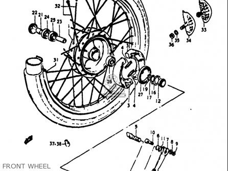 FRONT WHEEL - TS125 1971 1972 (R) (J) USA (E03)