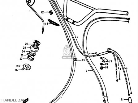 HANDLEBAR - TS125 1971 1972 (R) (J) USA (E03)