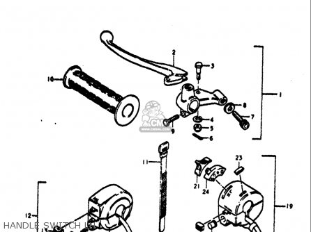 HANDLE SWITCH LH - TS125 1971 1972 (R) (J) USA (E03)