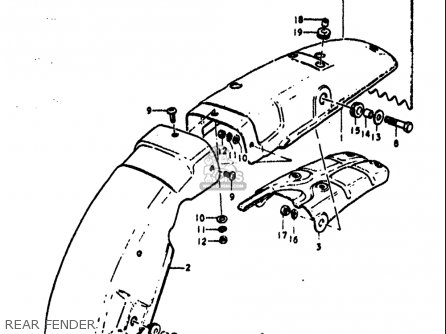 REAR FENDER - TS125 1971 1972 (R) (J) USA (E03)