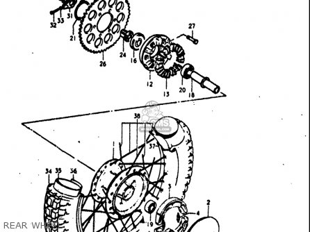REAR WHEEL - TS125 1971 1972 (R) (J) USA (E03)