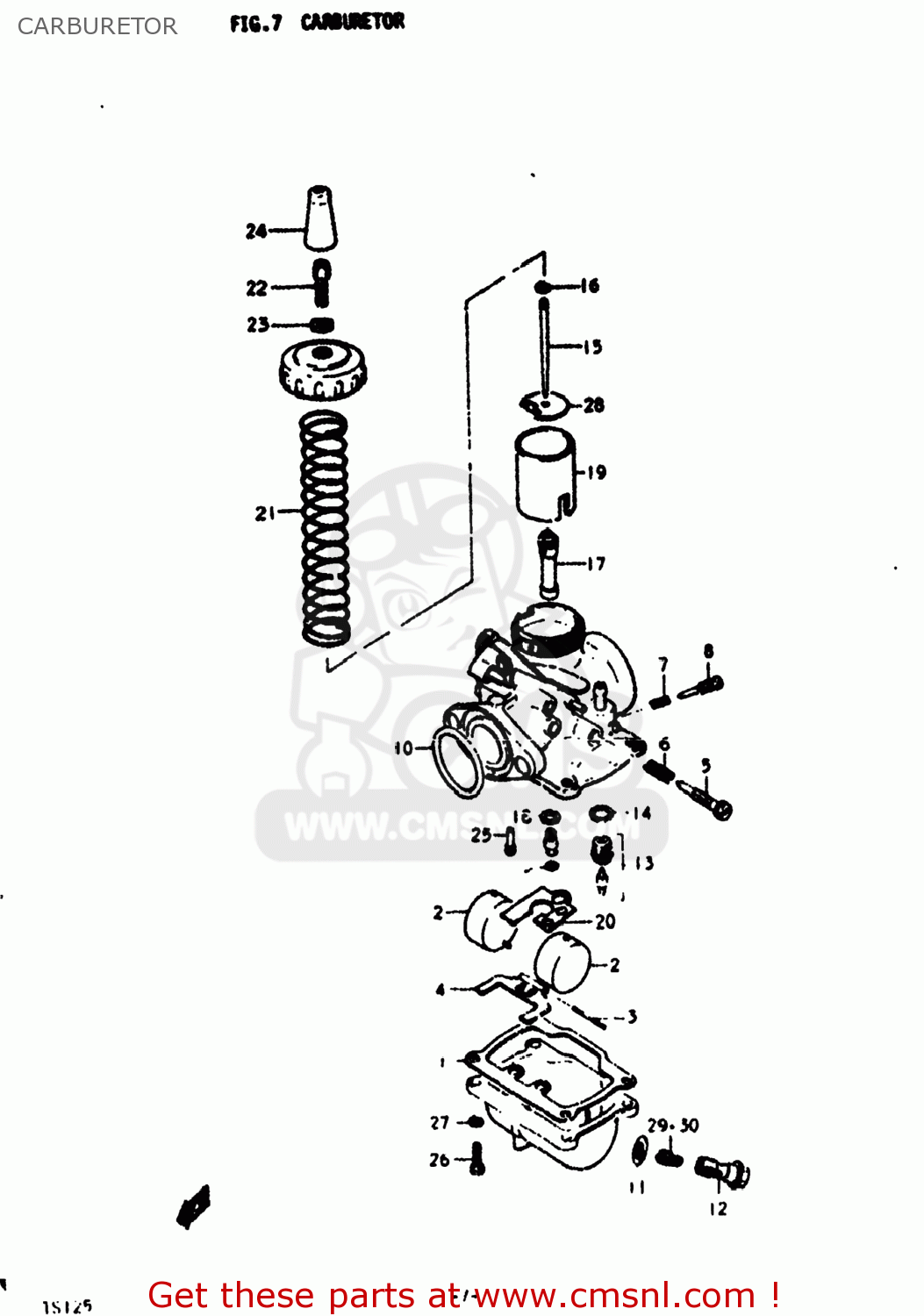 CARBURETOR TS125 1973 (K) USA (E03)