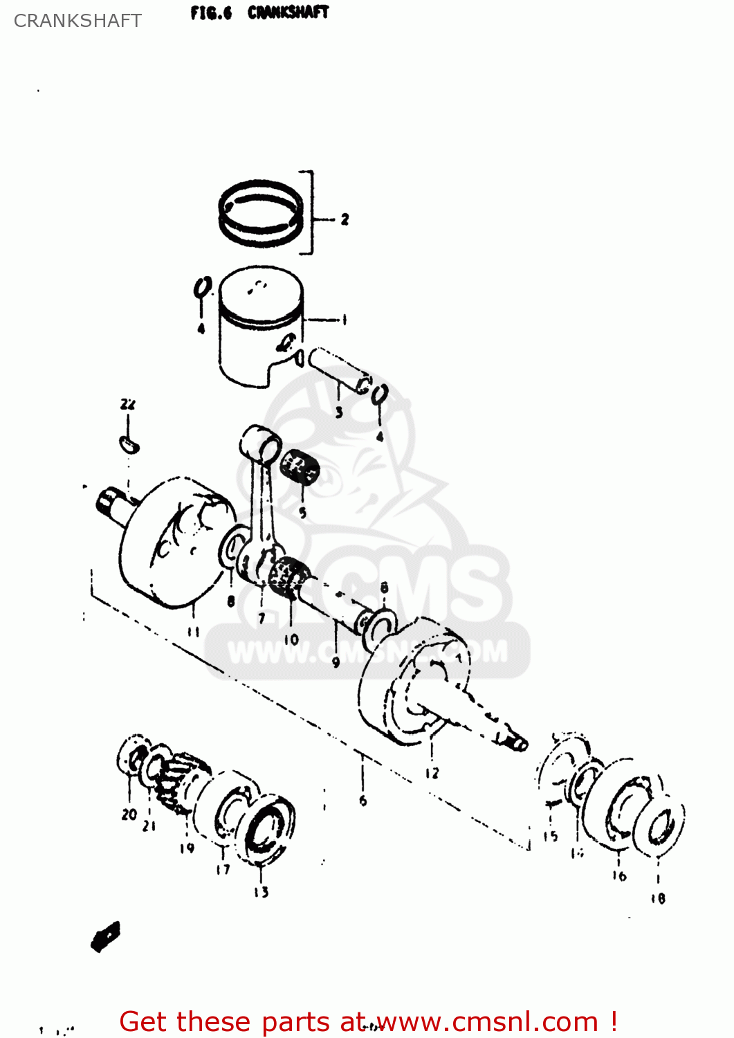 CRANKSHAFT TS125 1973 (K) USA (E03)
