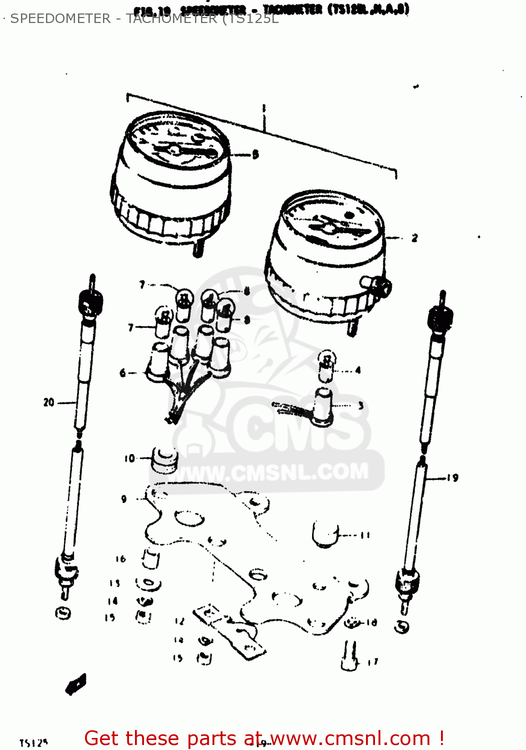 SPEEDOMETER - TACHOMETER (TS125L TS125 1973 (K) USA (E03)