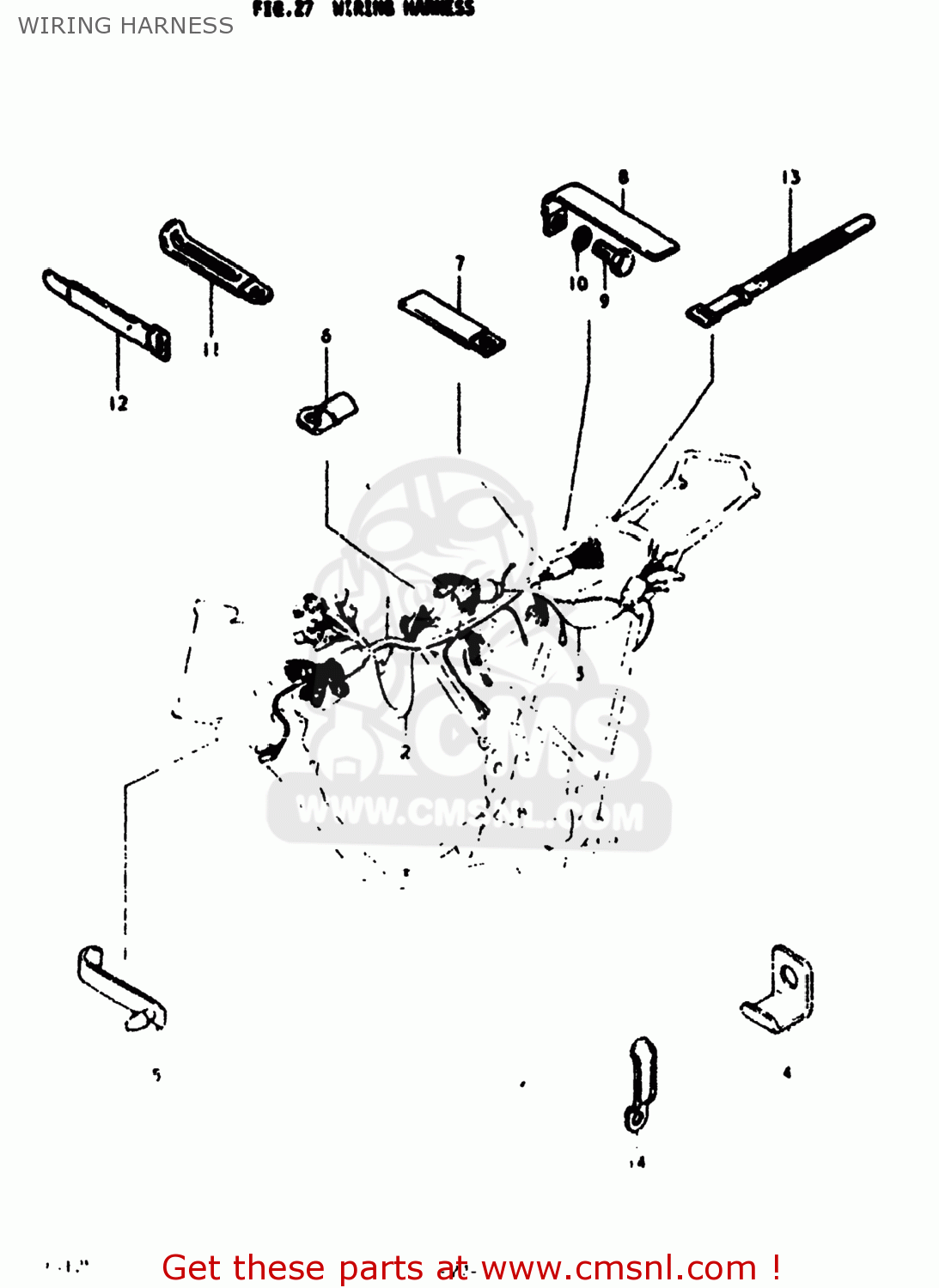 WIRING HARNESS TS125 1973 (K) USA (E03)
