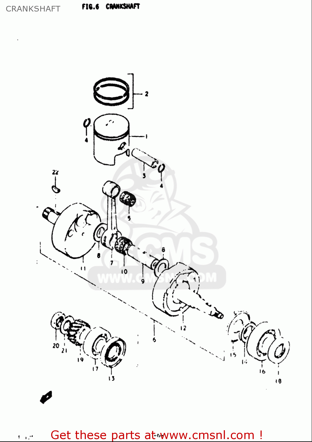 CRANKSHAFT TS125 1973 (K) USA (E03)