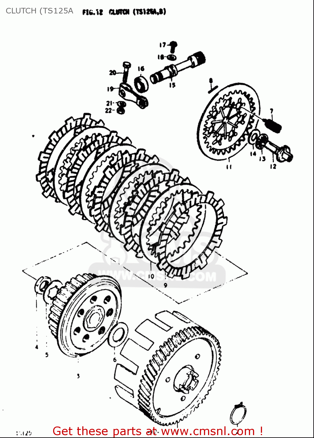 CLUTCH (TS125A TS125 1973 (K) USA (E03)
