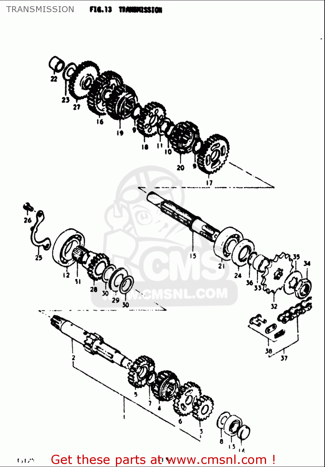 TRANSMISSION TS125 1973 (K) USA (E03)