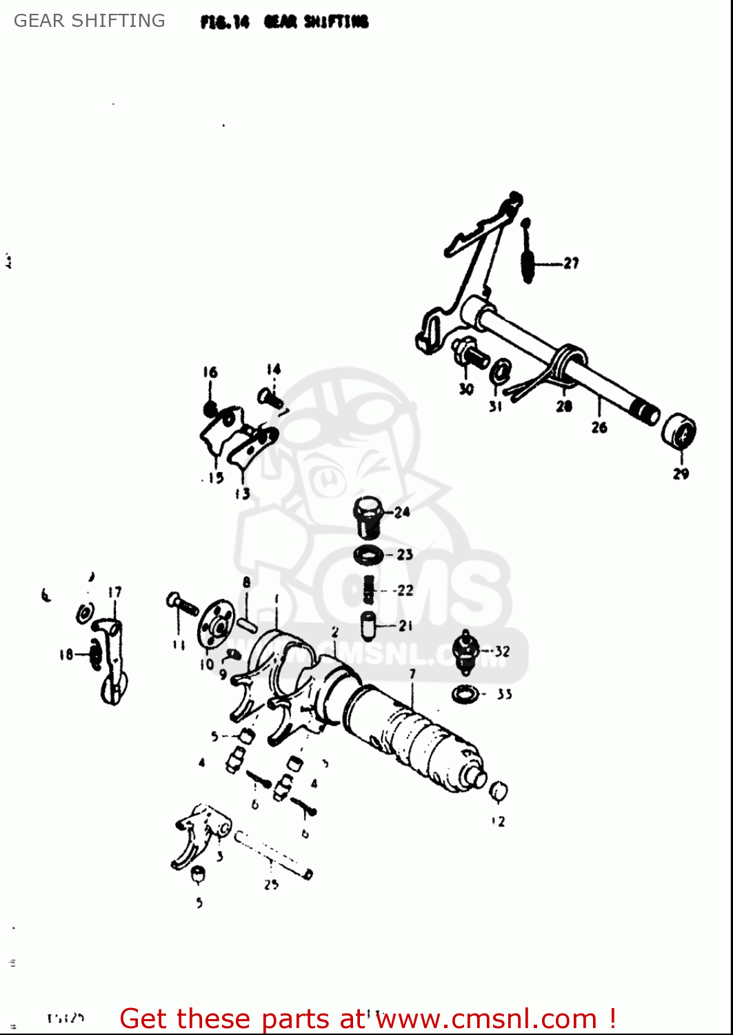 GEAR SHIFTING TS125 1973 (K) USA (E03)