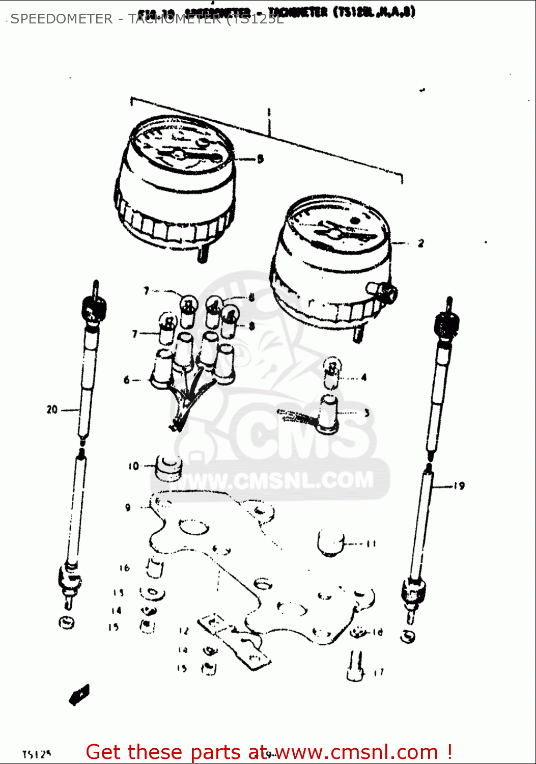SPEEDOMETER - TACHOMETER (TS125L TS125 1973 (K) USA (E03)