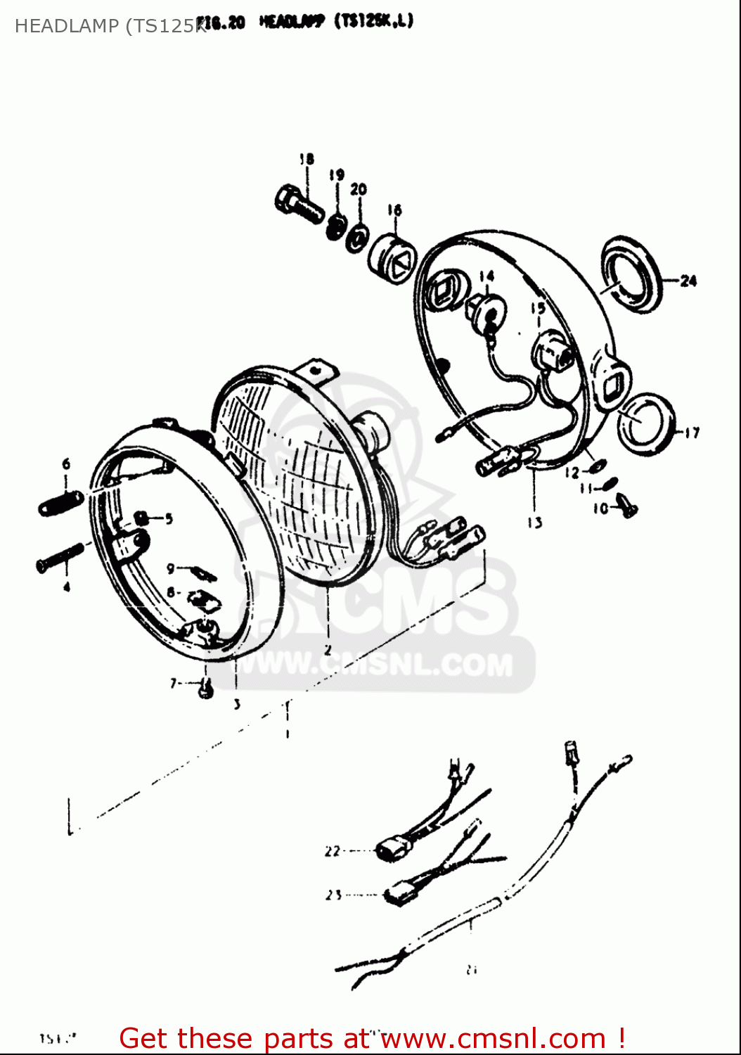 HEADLAMP (TS125K TS125 1973 (K) USA (E03)