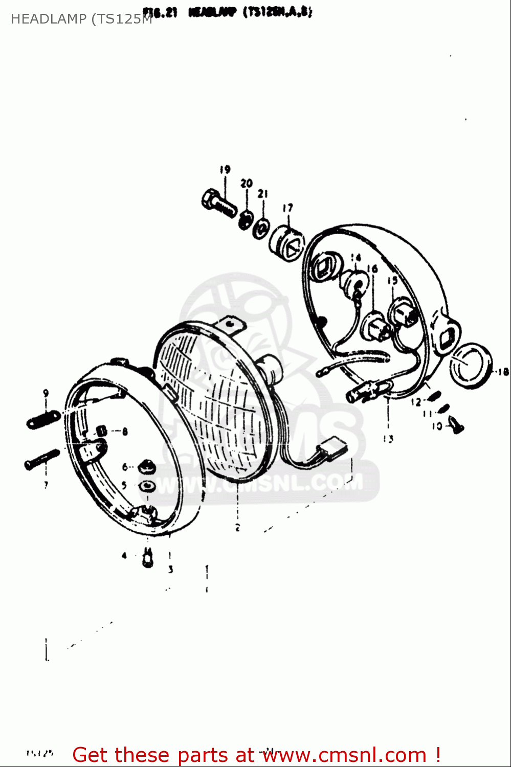 HEADLAMP (TS125M TS125 1973 (K) USA (E03)