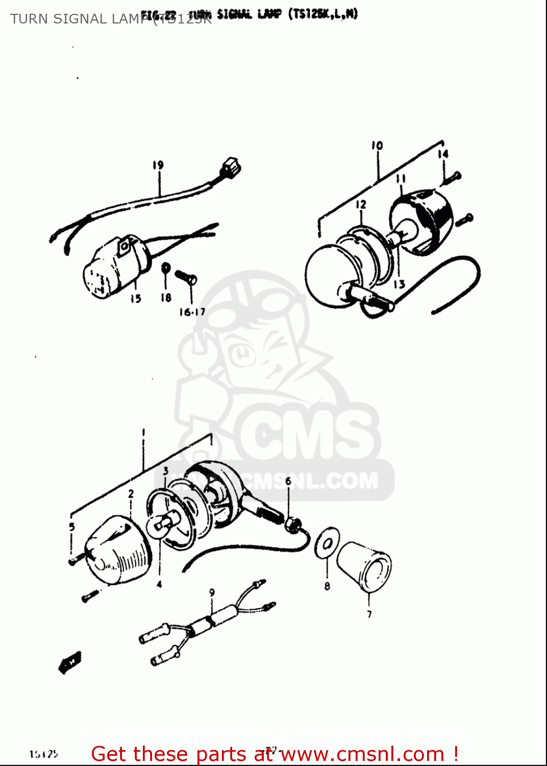 TURN SIGNAL LAMP (TS125K TS125 1973 (K) USA (E03)