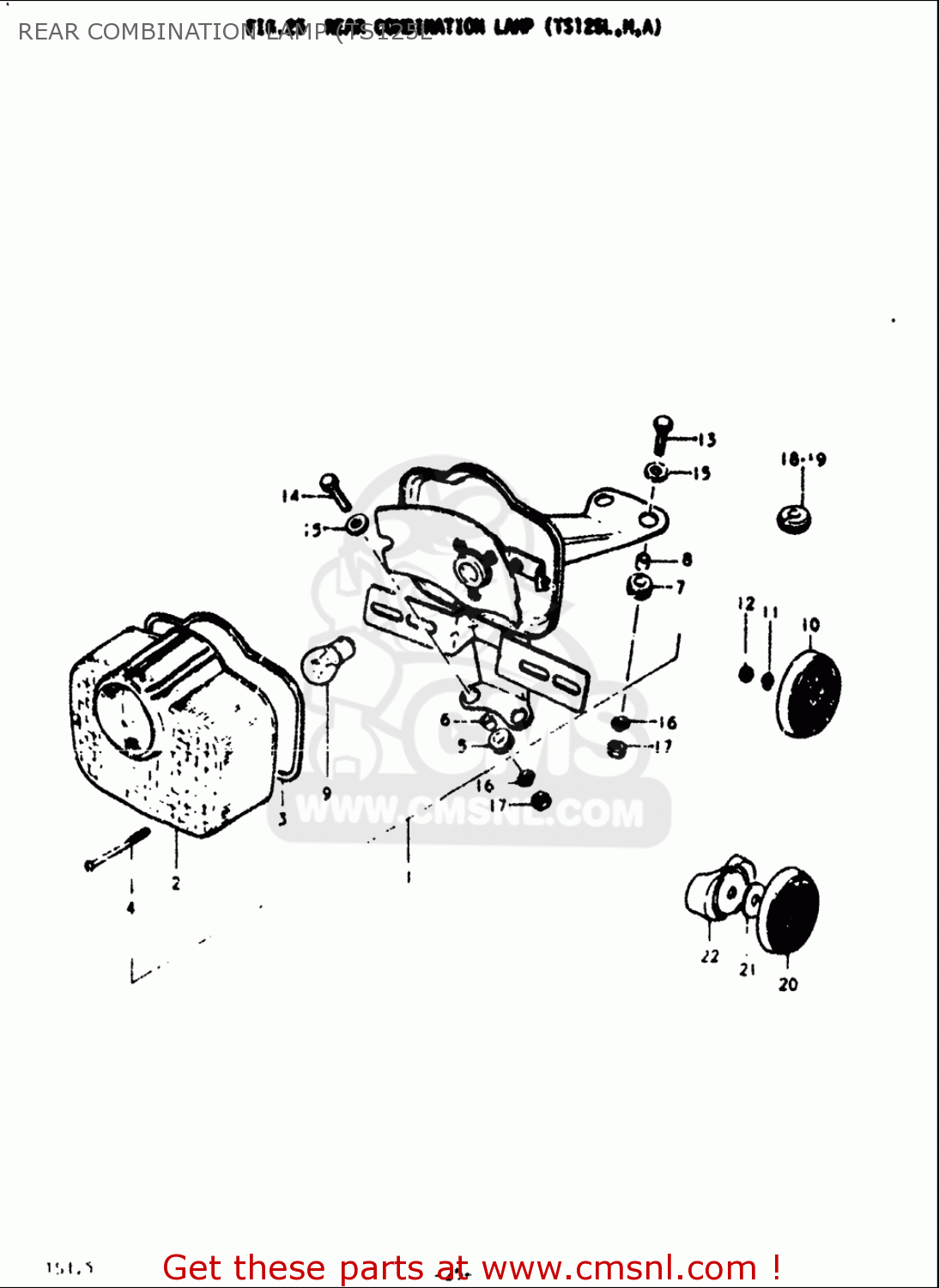 REAR COMBINATION LAMP (TS125L TS125 1973 (K) USA (E03)
