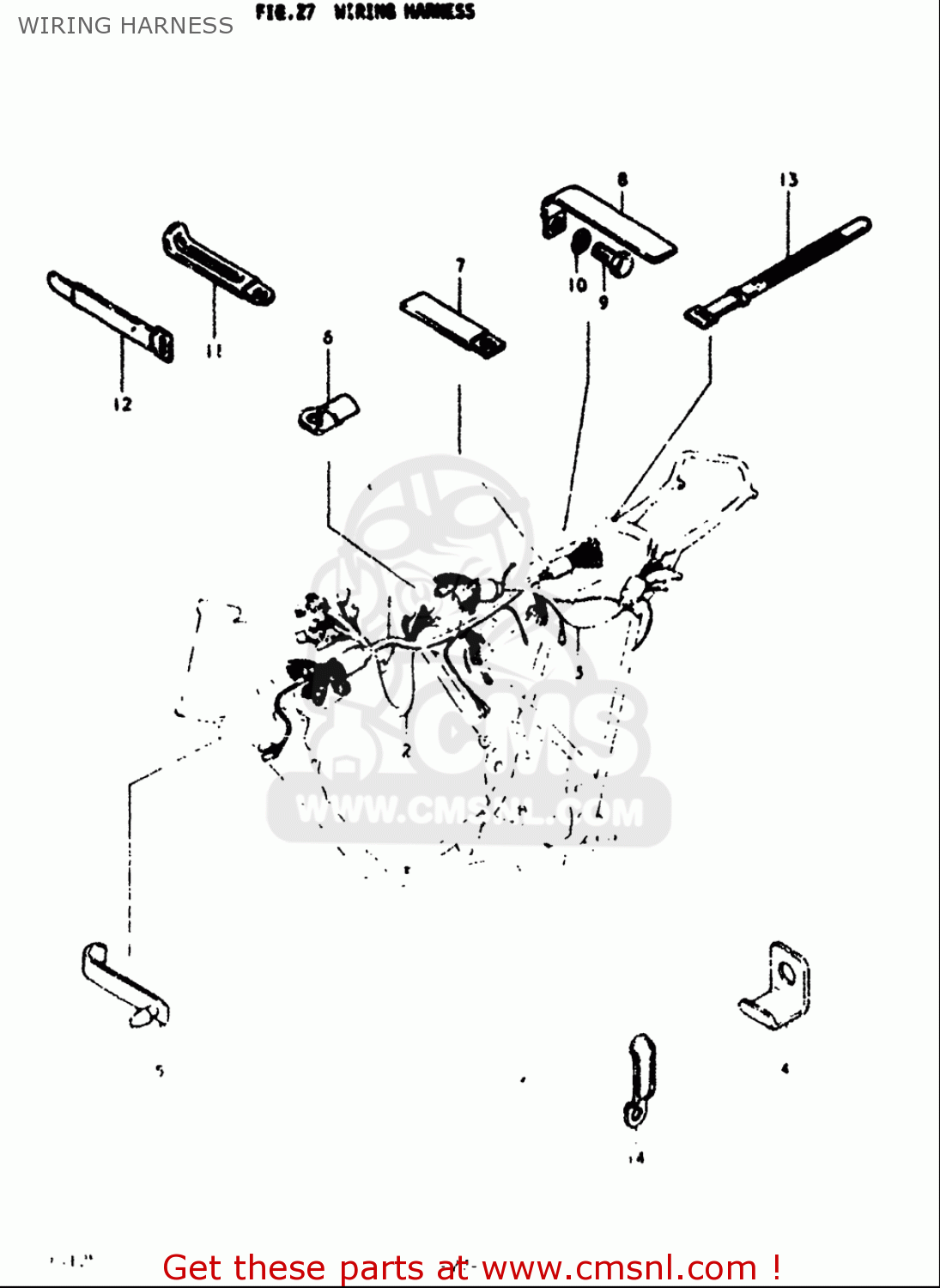 WIRING HARNESS TS125 1973 (K) USA (E03)