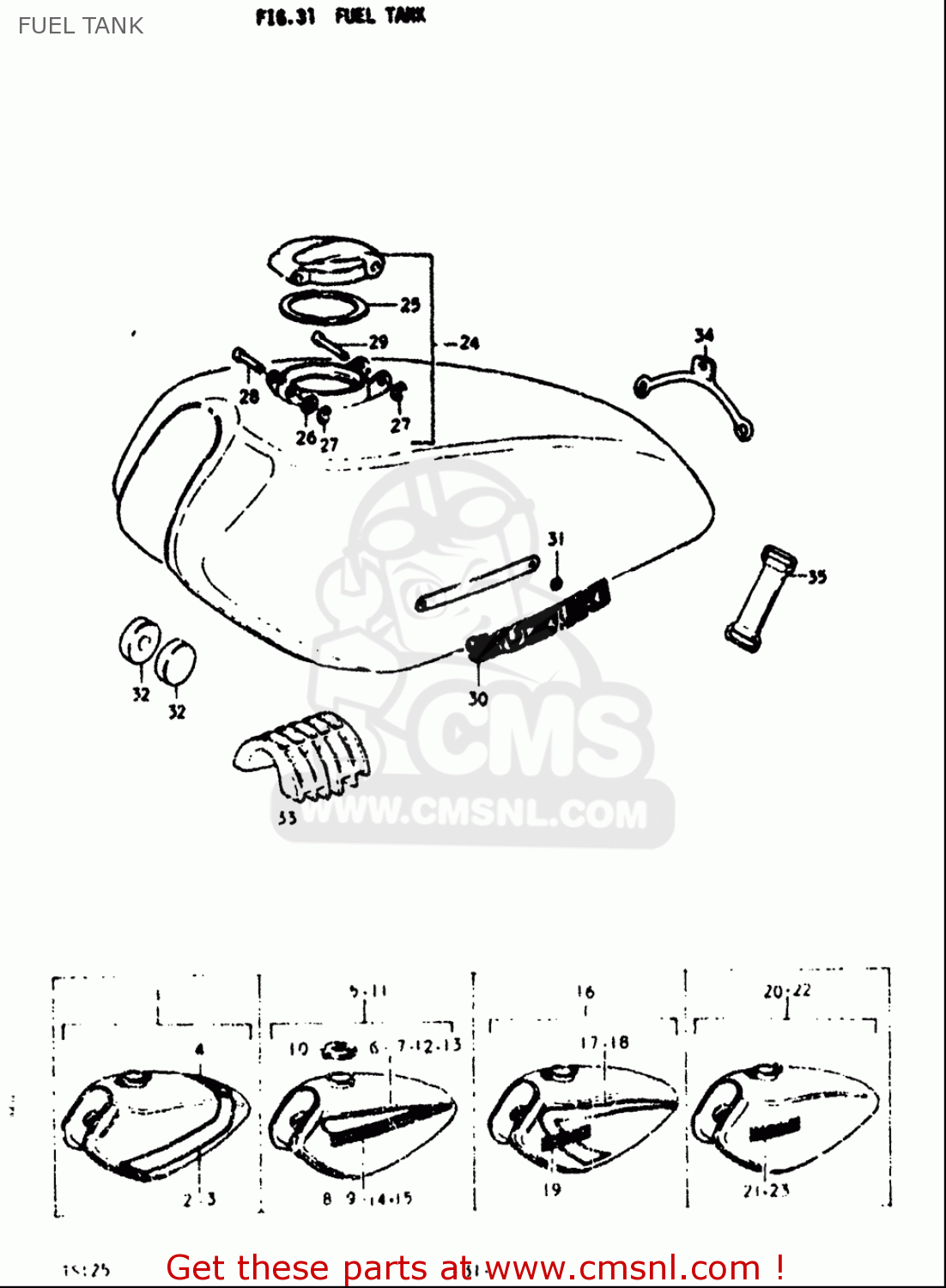 FUEL TANK TS125 1973 (K) USA (E03)
