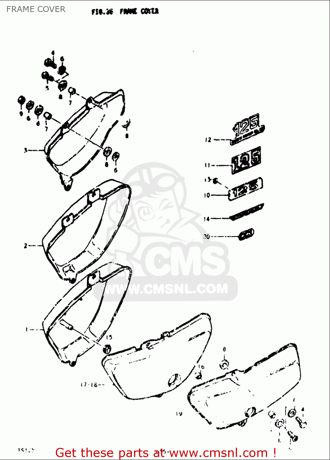 FRAME COVER TS125 1973 (K) USA (E03)