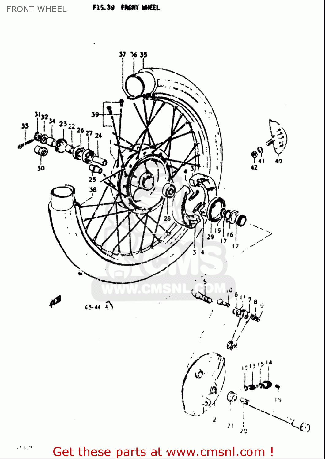 FRONT WHEEL TS125 1973 (K) USA (E03)