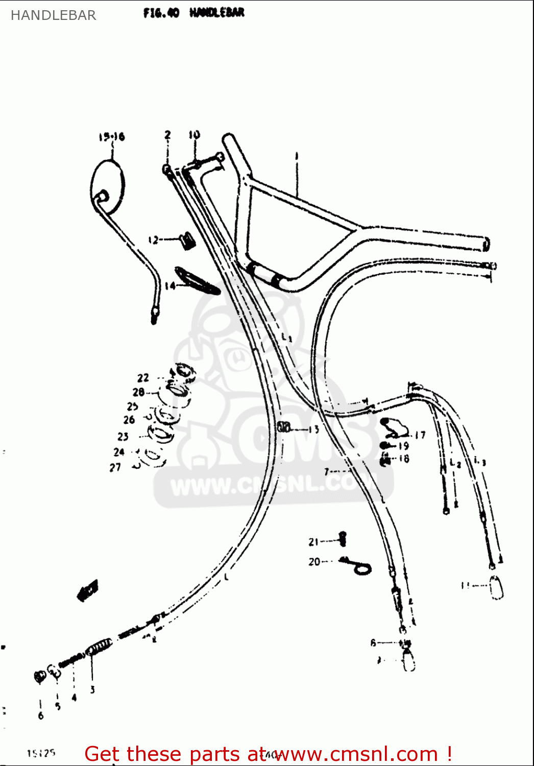 HANDLEBAR TS125 1973 (K) USA (E03)