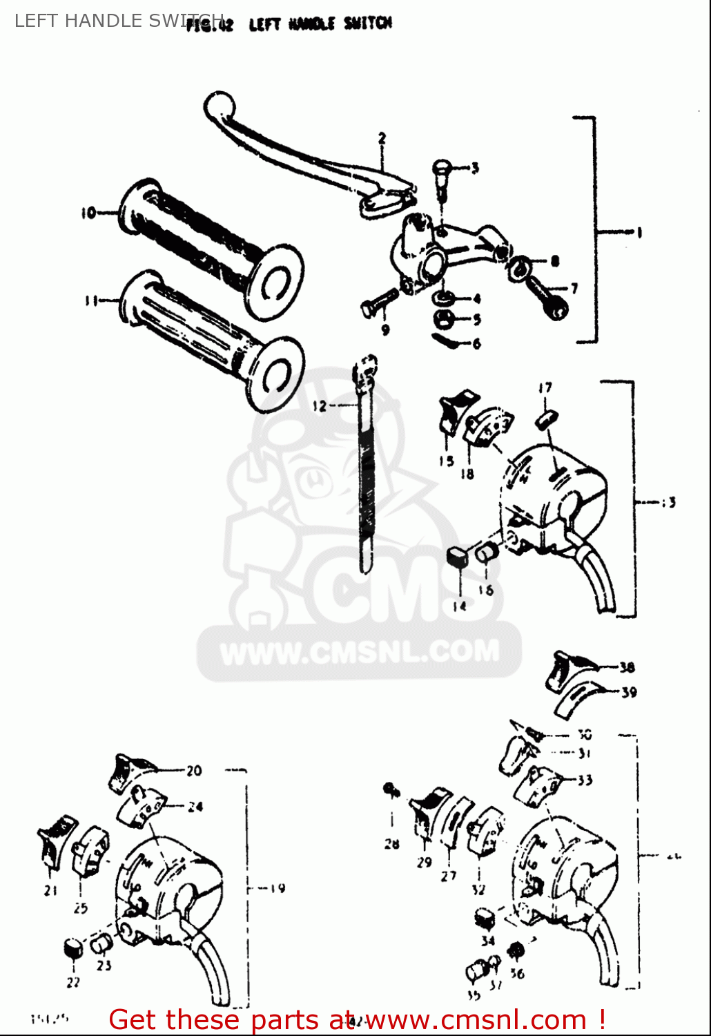 LEFT HANDLE SWITCH TS125 1973 (K) USA (E03)
