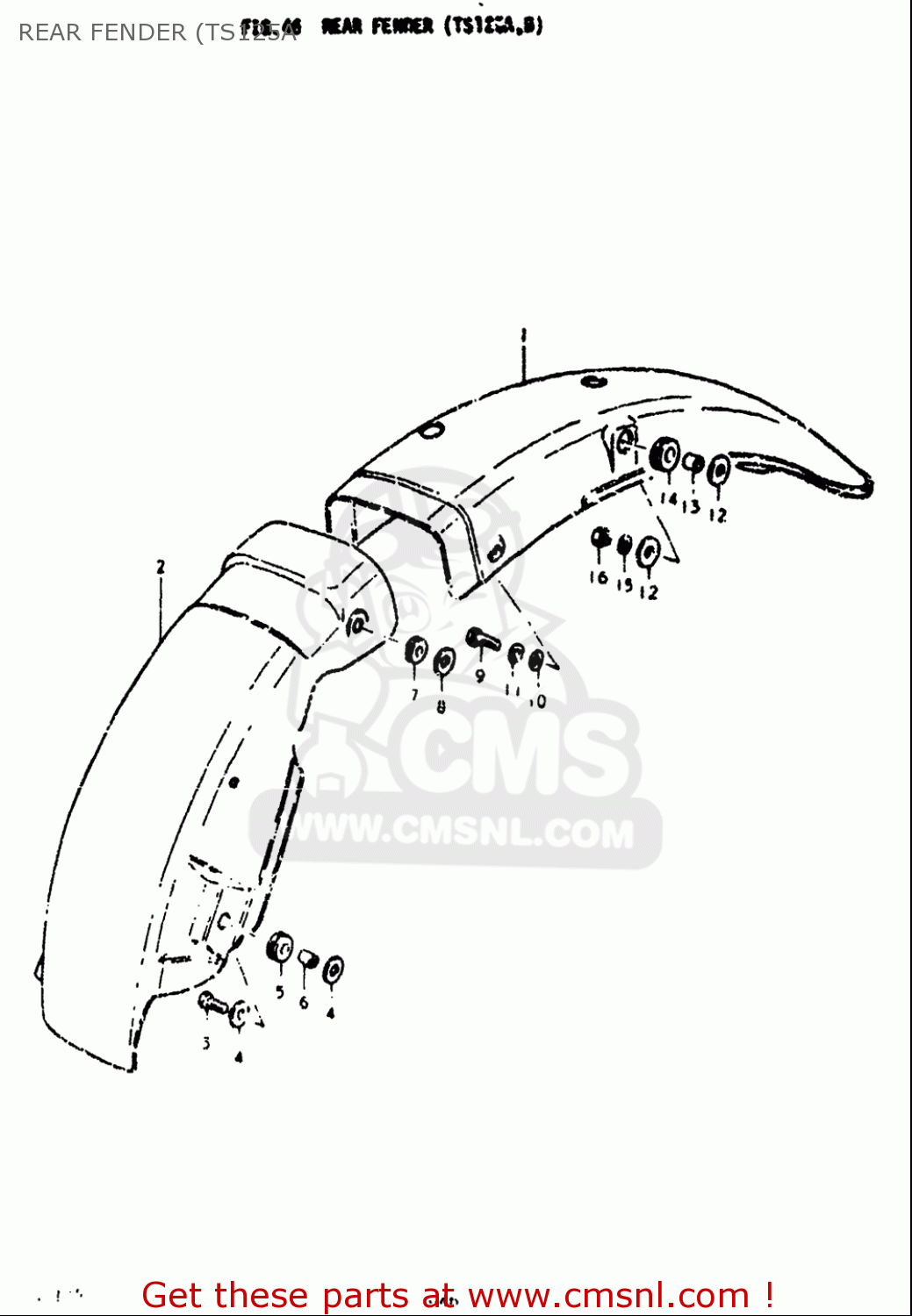REAR FENDER (TS125A TS125 1973 (K) USA (E03)