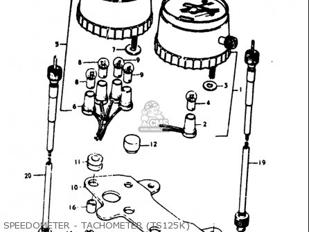 SPEEDOMETER - TACHOMETER (TS125K) - TS125 1973 (K) USA (E03)
