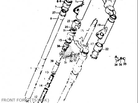 FRONT FORK (TS125K) - TS125 1973 (K) USA (E03)