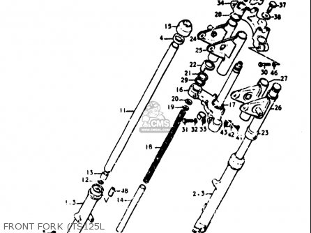 FRONT FORK (TS125L - TS125 1973 (K) USA (E03)