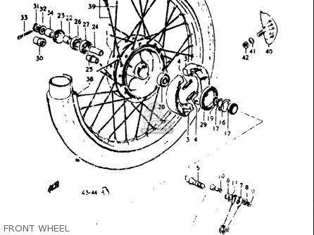FRONT WHEEL - TS125 1973 (K) USA (E03)
