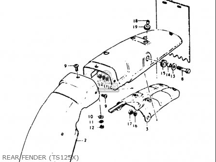 REAR FENDER (TS125X) - TS125 1973 (K) USA (E03)