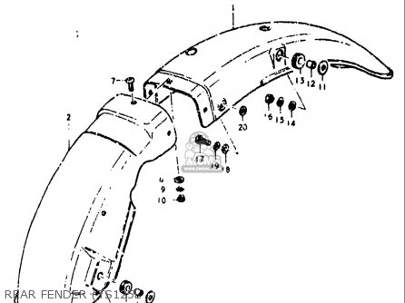 REAR FENDER (TS125L - TS125 1973 (K) USA (E03)