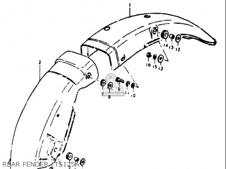 REAR FENDER (TS125A - TS125 1973 (K) USA (E03)