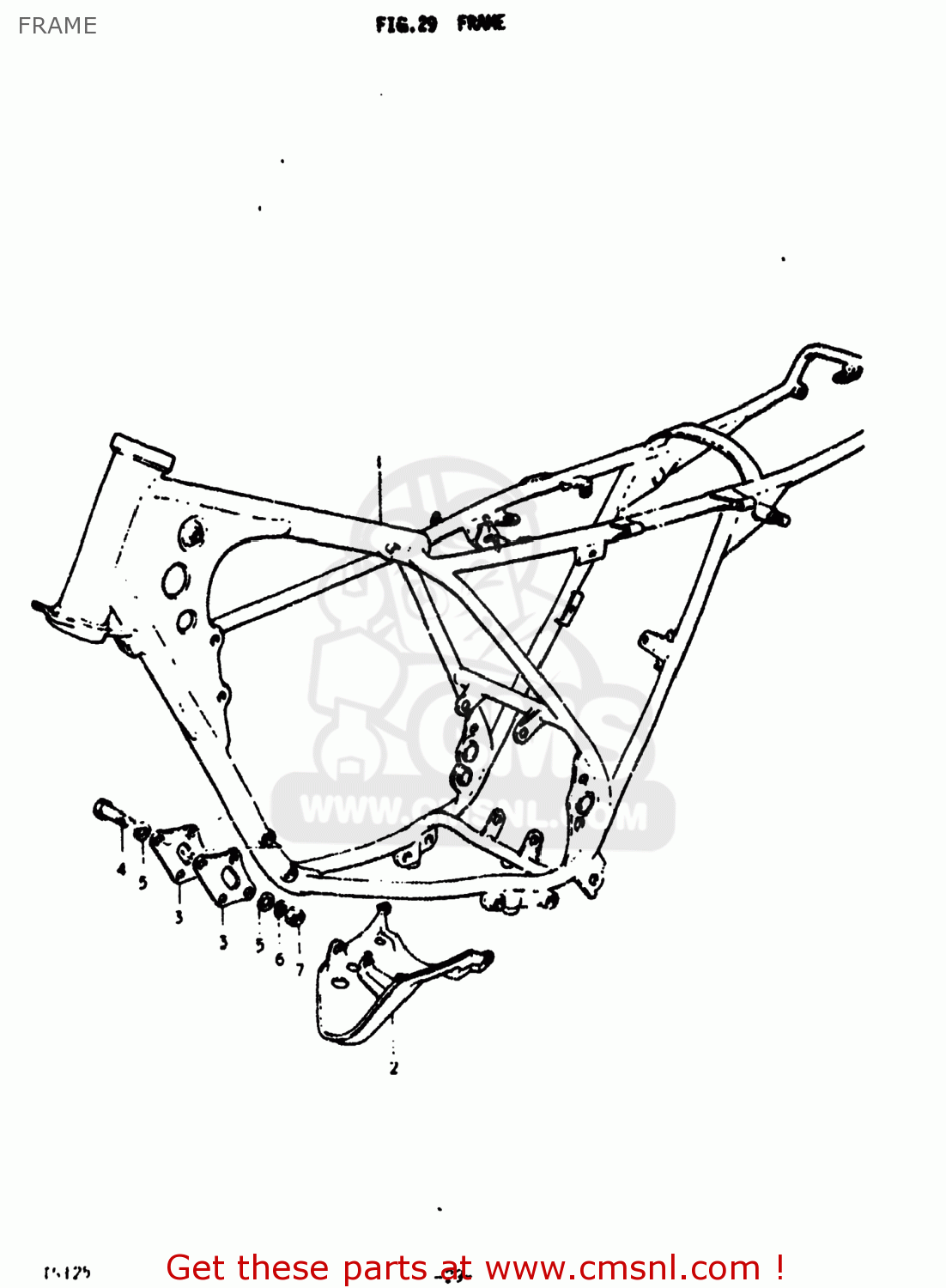 Suzuki TS125 1974 (L) USA (E03) FRAME - buy original FRAME spares online