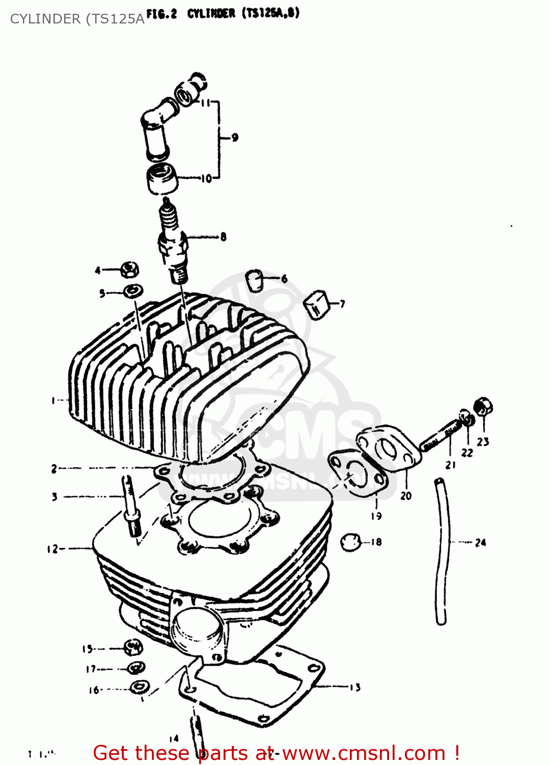 CYLINDER (TS125A TS125 1974 (L) USA (E03)