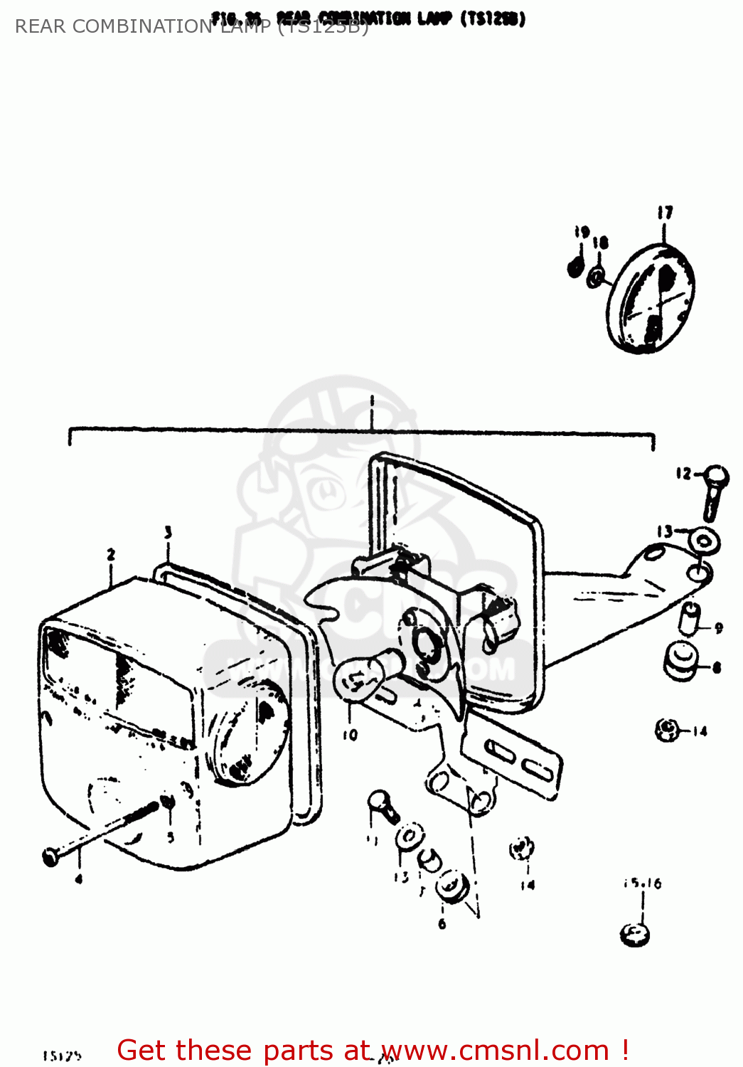 REAR COMBINATION LAMP (TS125B) TS125 1974 (L) USA (E03)