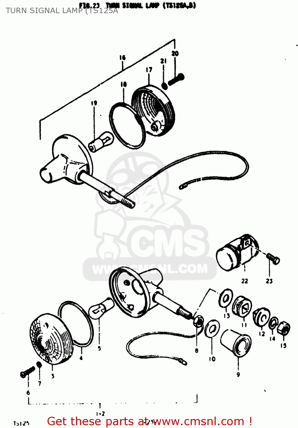 TURN SIGNAL LAMP (TS125A TS125 1974 (L) USA (E03)