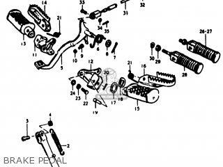 BRAKE PEDAL - TS125 1974 (L) USA (E03)