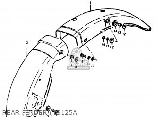 REAR FENDER (TS125A - TS125 1974 (L) USA (E03)