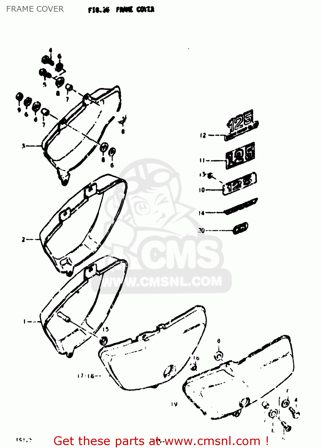 FRAME COVER TS125 1975 (M) USA (E03)