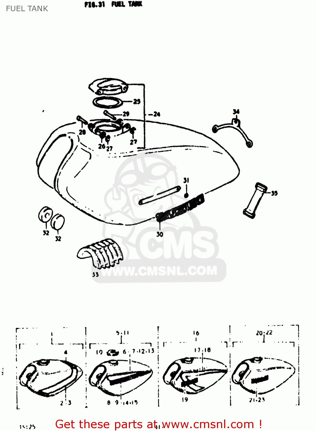 FUEL TANK TS125 1975 (M) USA (E03)