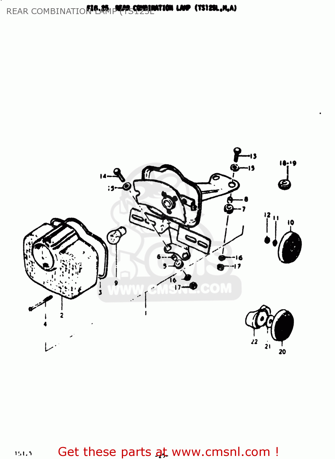 REAR COMBINATION LAMP (TS125L TS125 1975 (M) USA (E03)