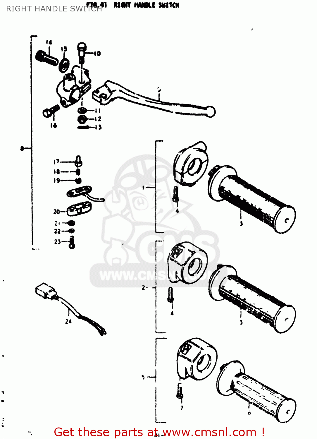 RIGHT HANDLE SWITCH TS125 1975 (M) USA (E03)