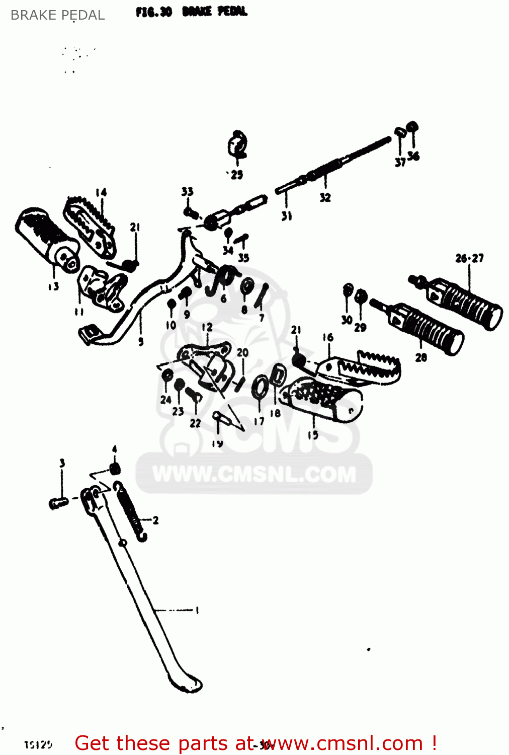 BRAKE PEDAL TS125 1976 (A) USA (E03)